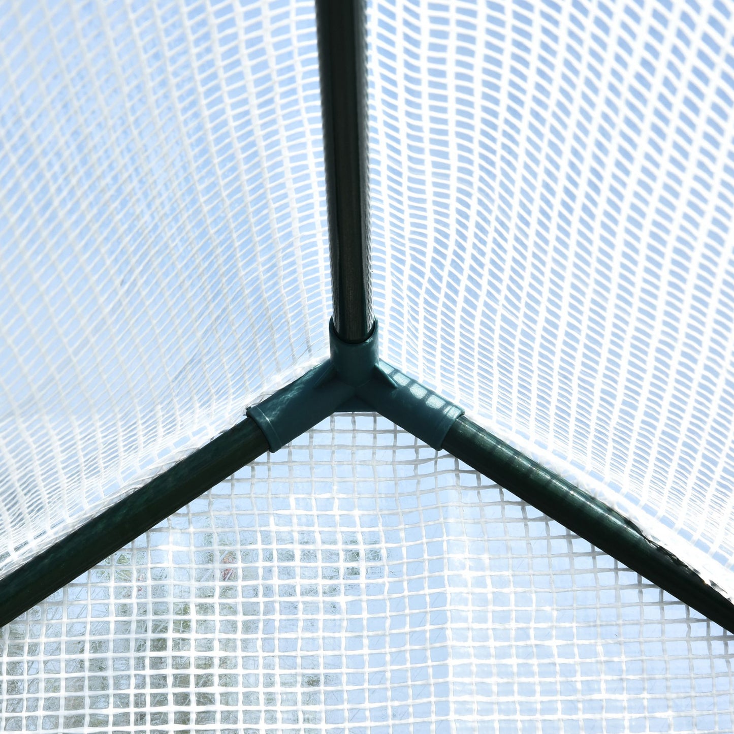 Walk In Greenhouse with 2-Tier Shelves, Roll up Zip Panel Door