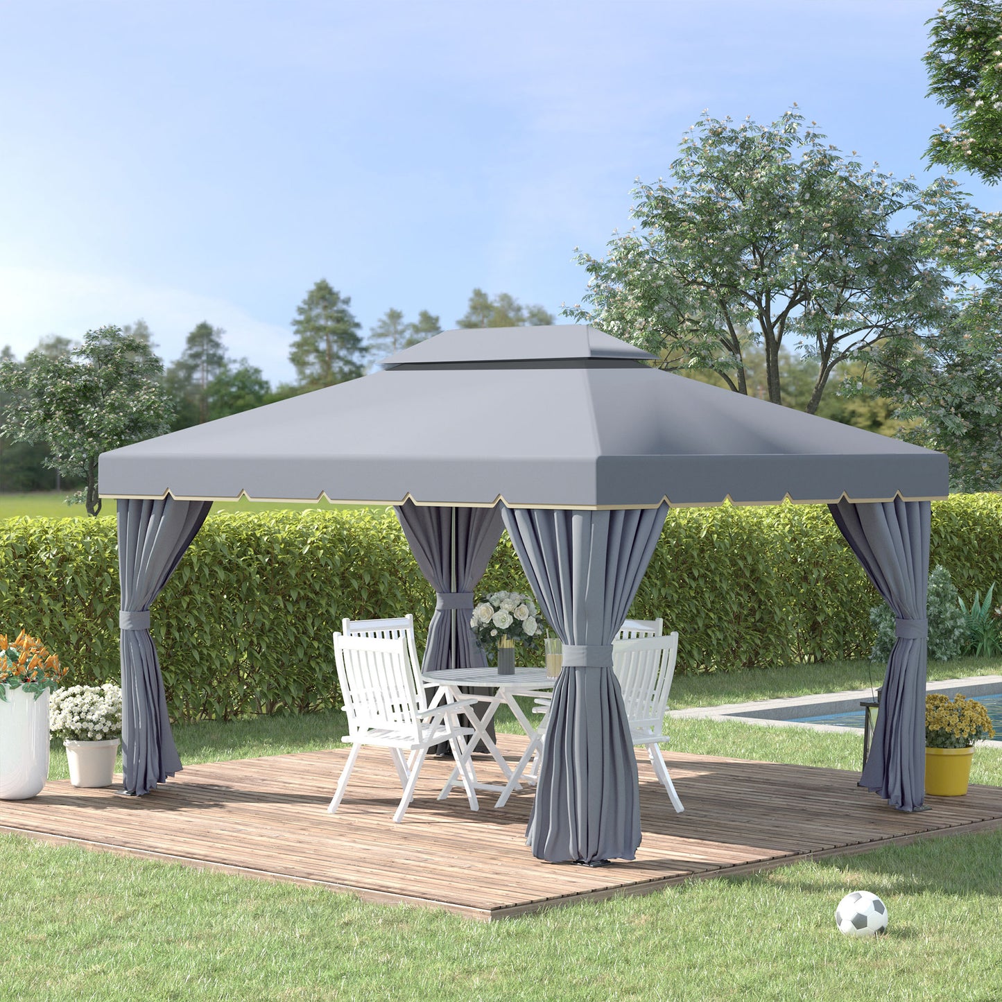 3 x 4m Aluminium Garden Gazebo
