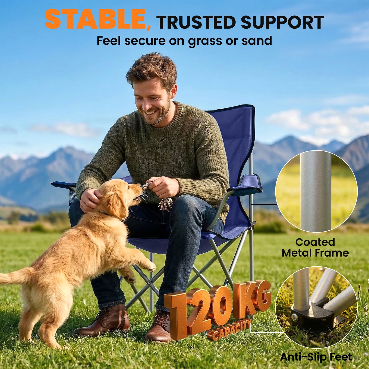 Camping Chair Set of 2 Portable Folding Outdoor Camp Chair