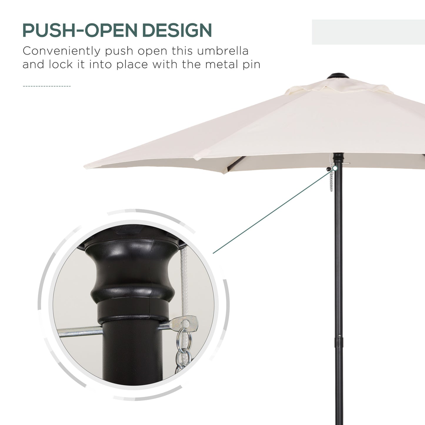 2m Garden Parasol Umbrella