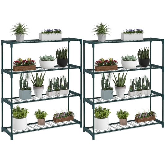 Modern Plant Stand, 4-Tier Planter Holder with Steel Frame
