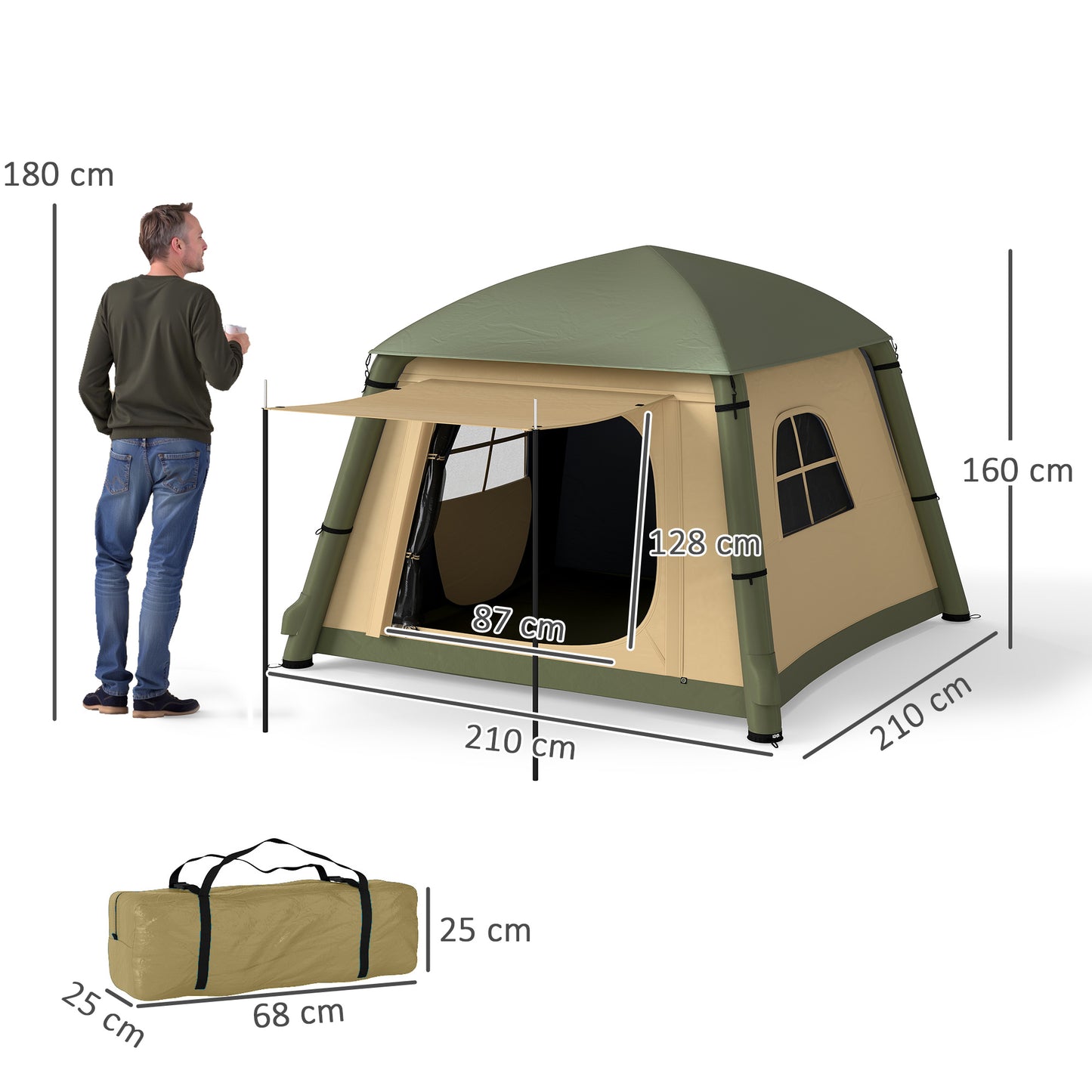 Inflatable Camping Tent w/ Hand Pump
