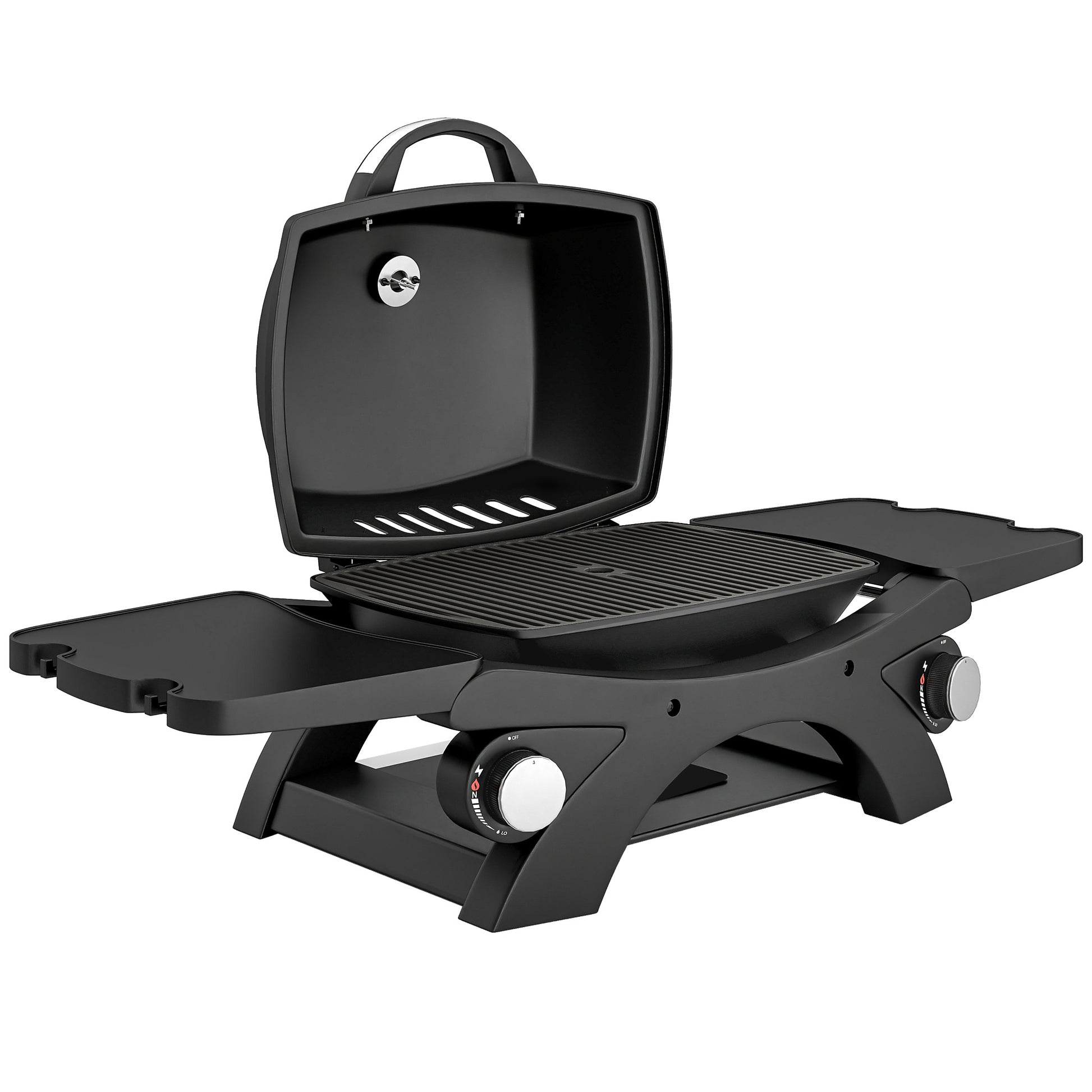 2 Burner Gas Grill with 2 Detachable Side Tables