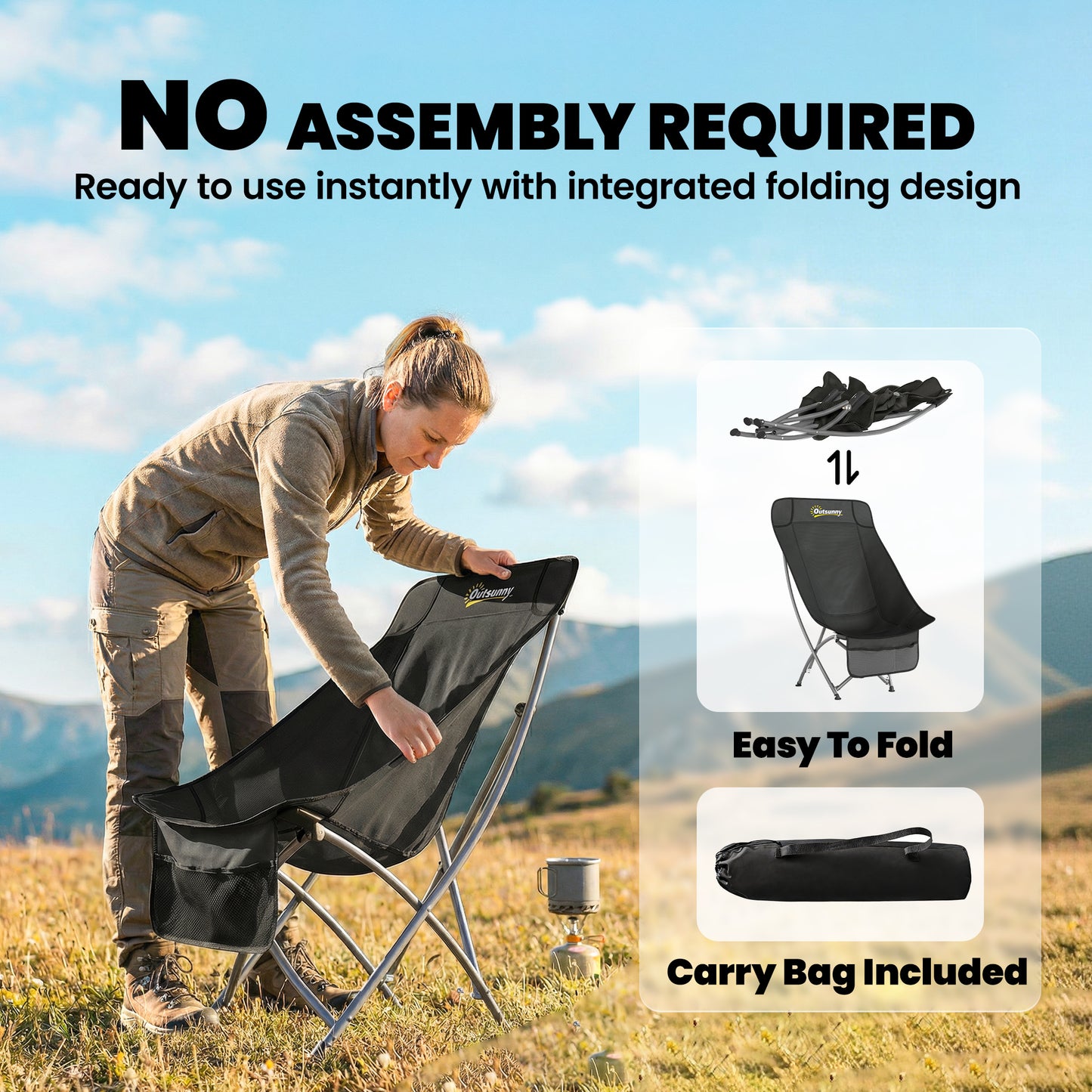 Camping Chair for Adults Heavy Duty Folding Camp Chair