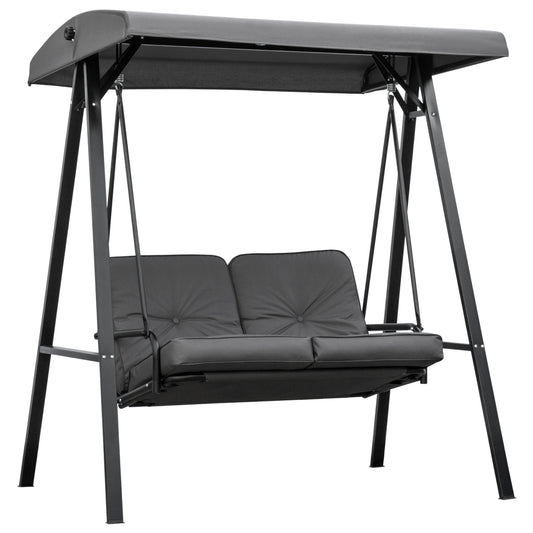 2 Seater Garden Swing Chair with Adjustable Tilting Canopy