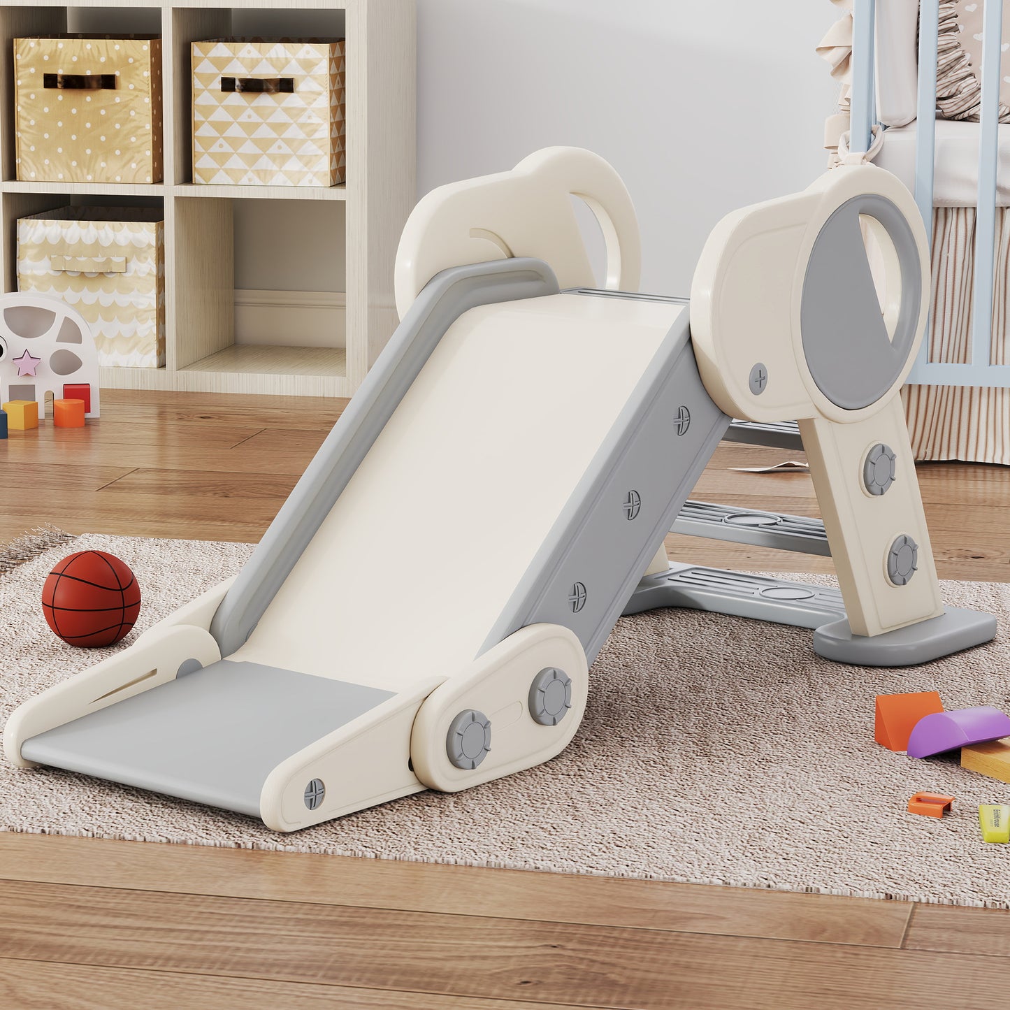 Foldable Kids Slide, Freestanding Baby Slide, for Ages 1.5-3 Years