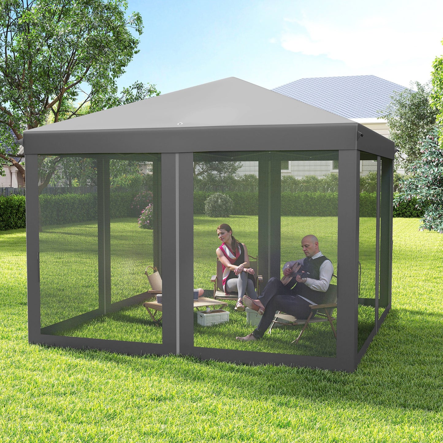 3 x 3 m Pop Up Gazebo, 420D Garden Tent Canopy