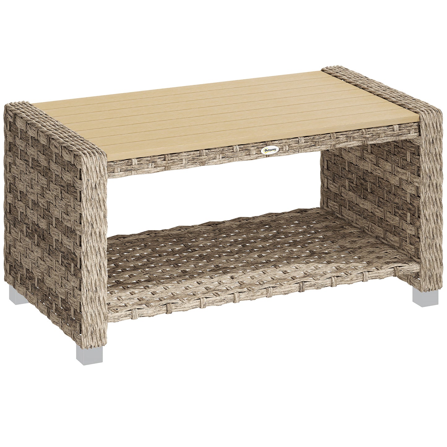 Outdoor Coffee Table with Storage Shelf