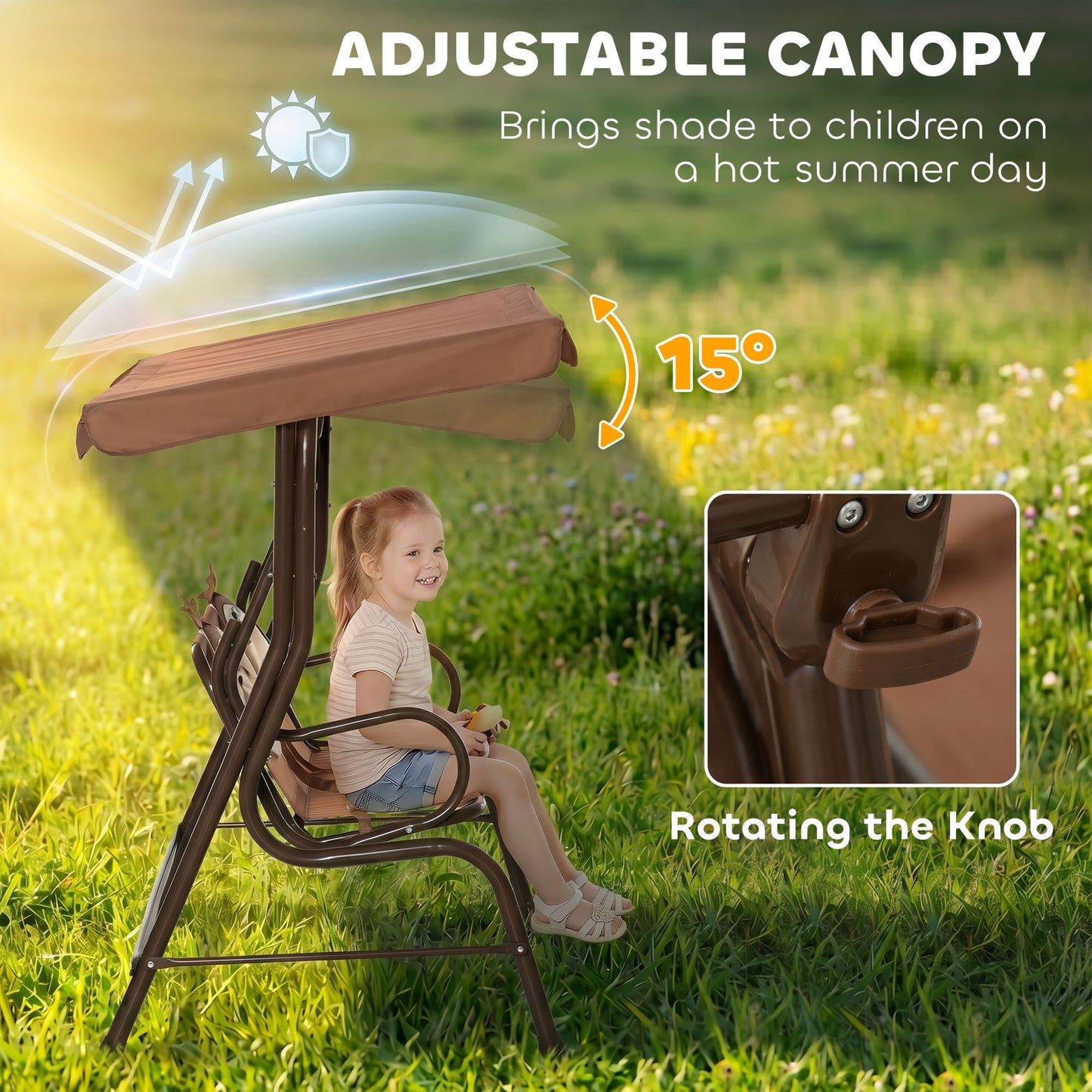 2 Seater Kids Garden Swing Seat