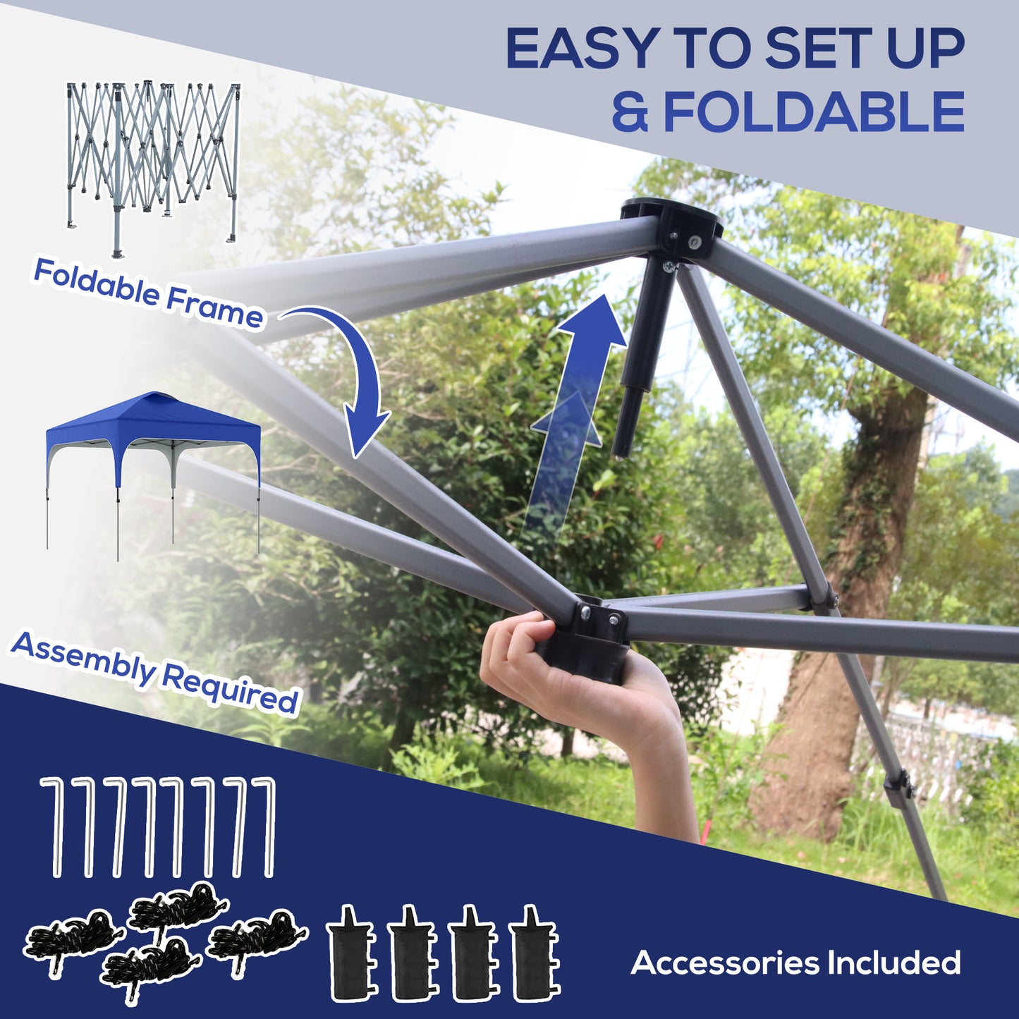 3 x 3(M) Pop Up Gazebo, UPF 50+ Foldable Canopy Tent