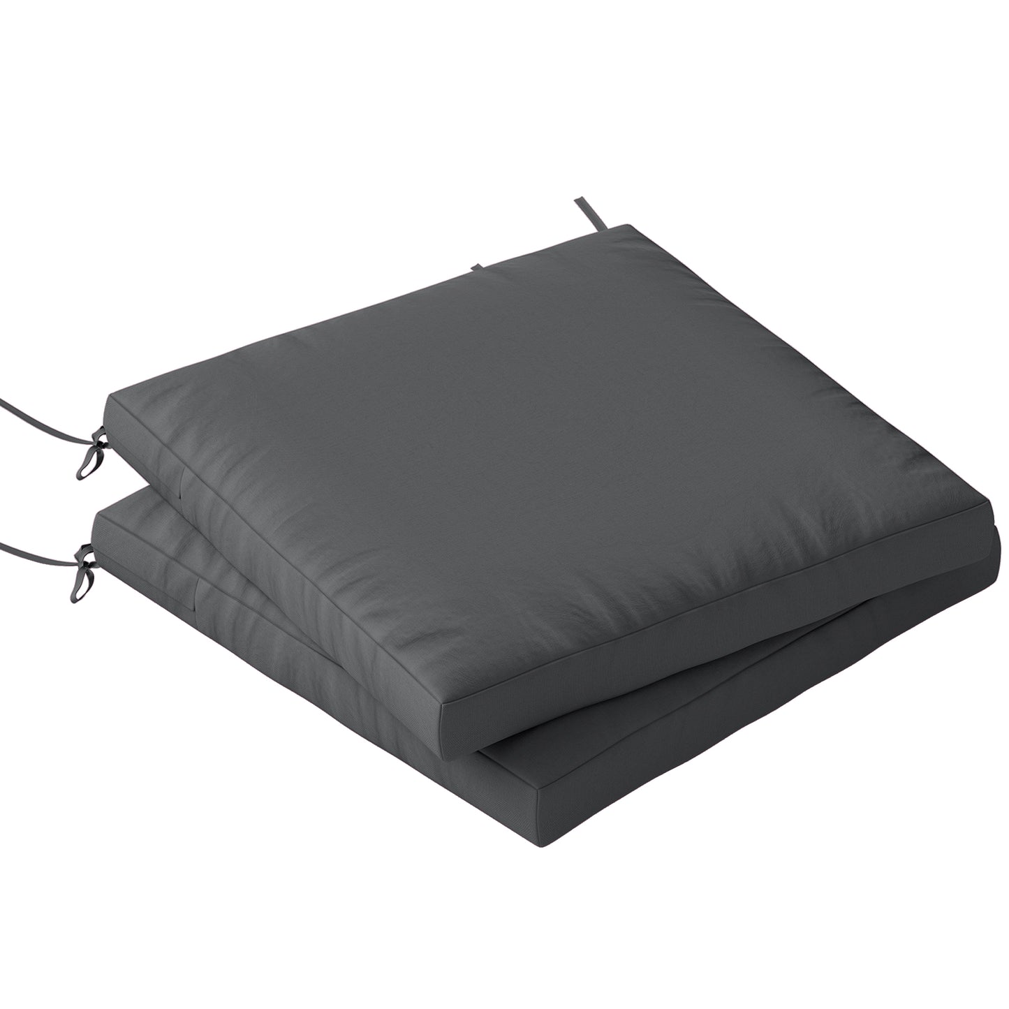 Outdoor Seat Cushions Set of 2 with Ties, Waterproof Garden Seat Pads