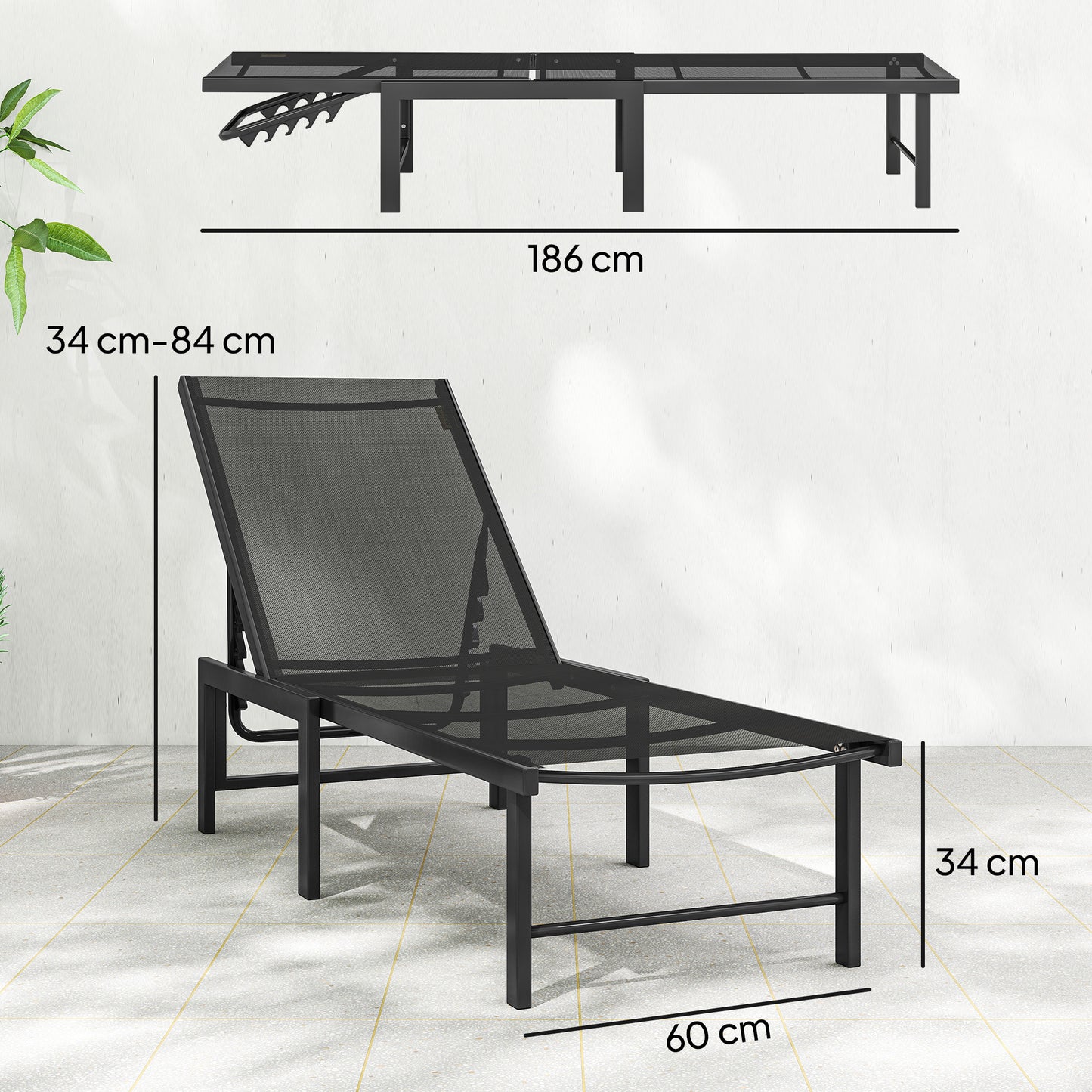 Set of Two Reclining Sun Loungers (6)