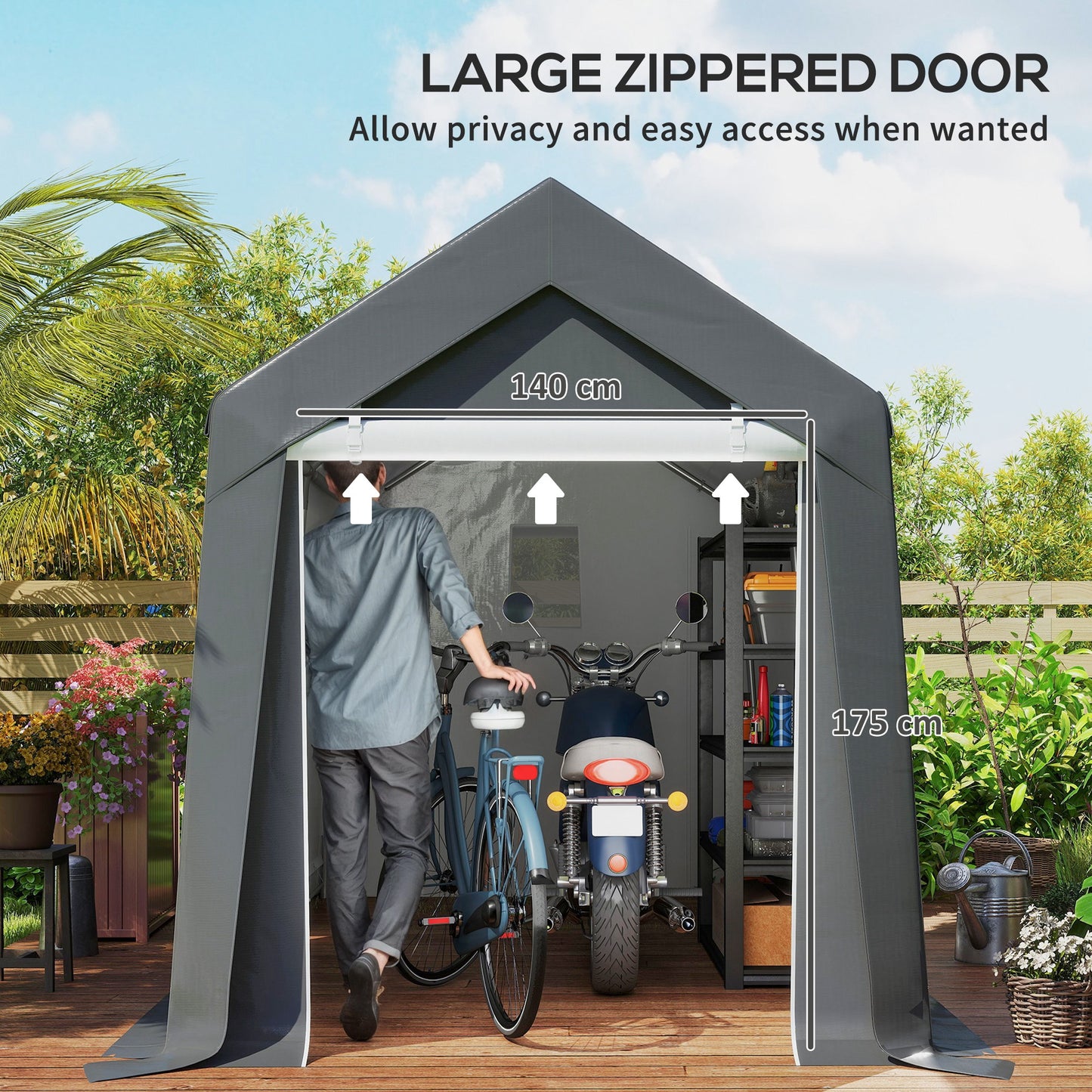 3.6 x 2.1m Portable Outdoor Shed, with Window (1)