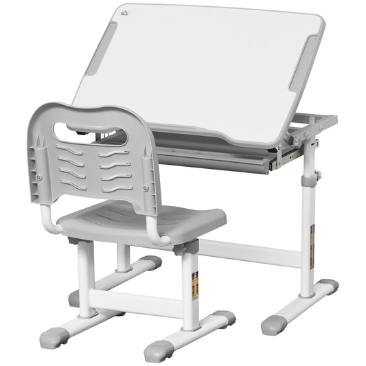 Kids Desk and Chair Set, Student Adjustable Writing Desk