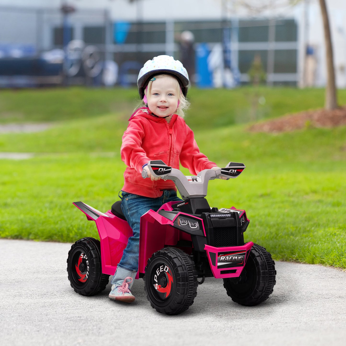 6V Quad Bike with Wear-Resistant Wheels, Forward Backward Function