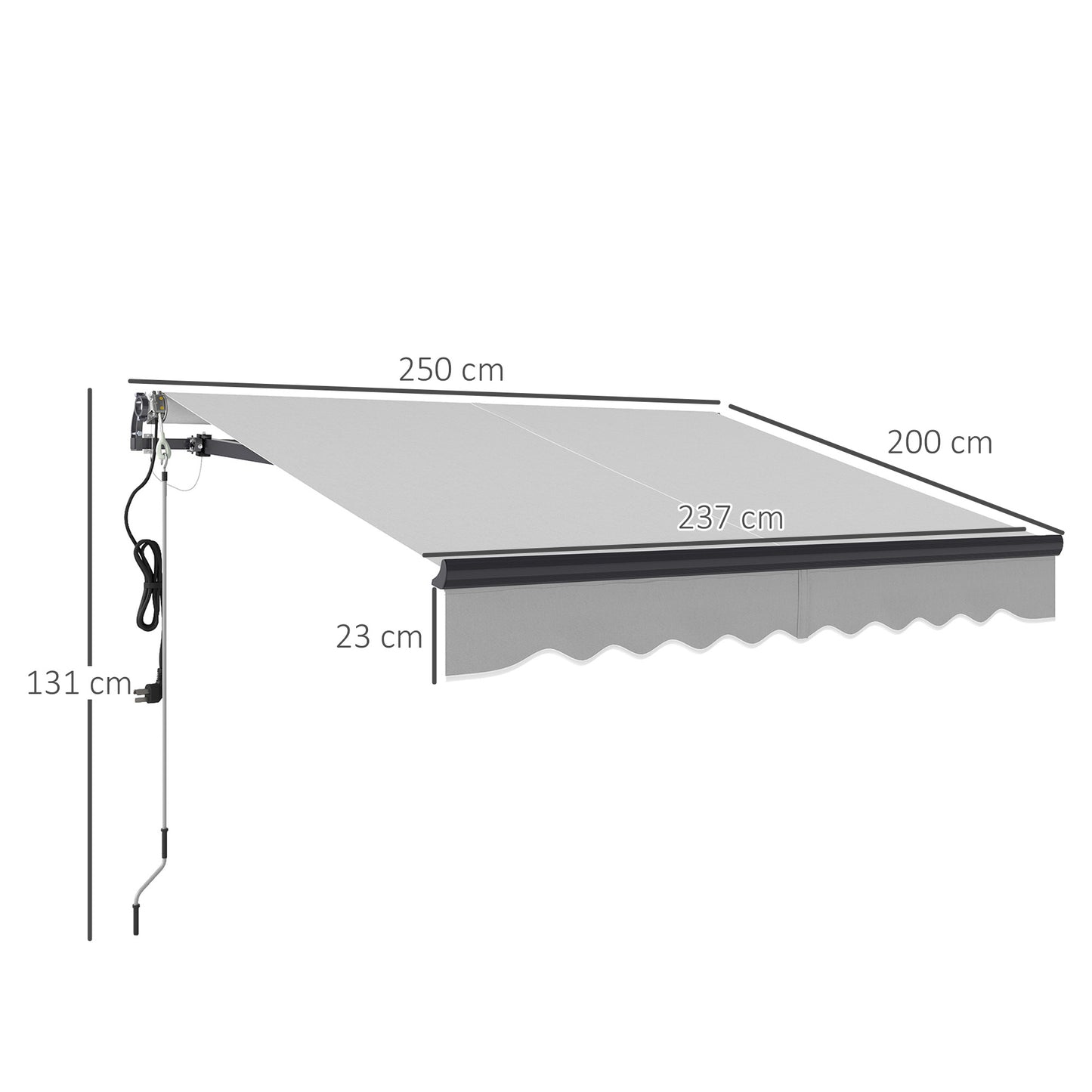 2.5 x 2m Electric Awning with Remote Controller