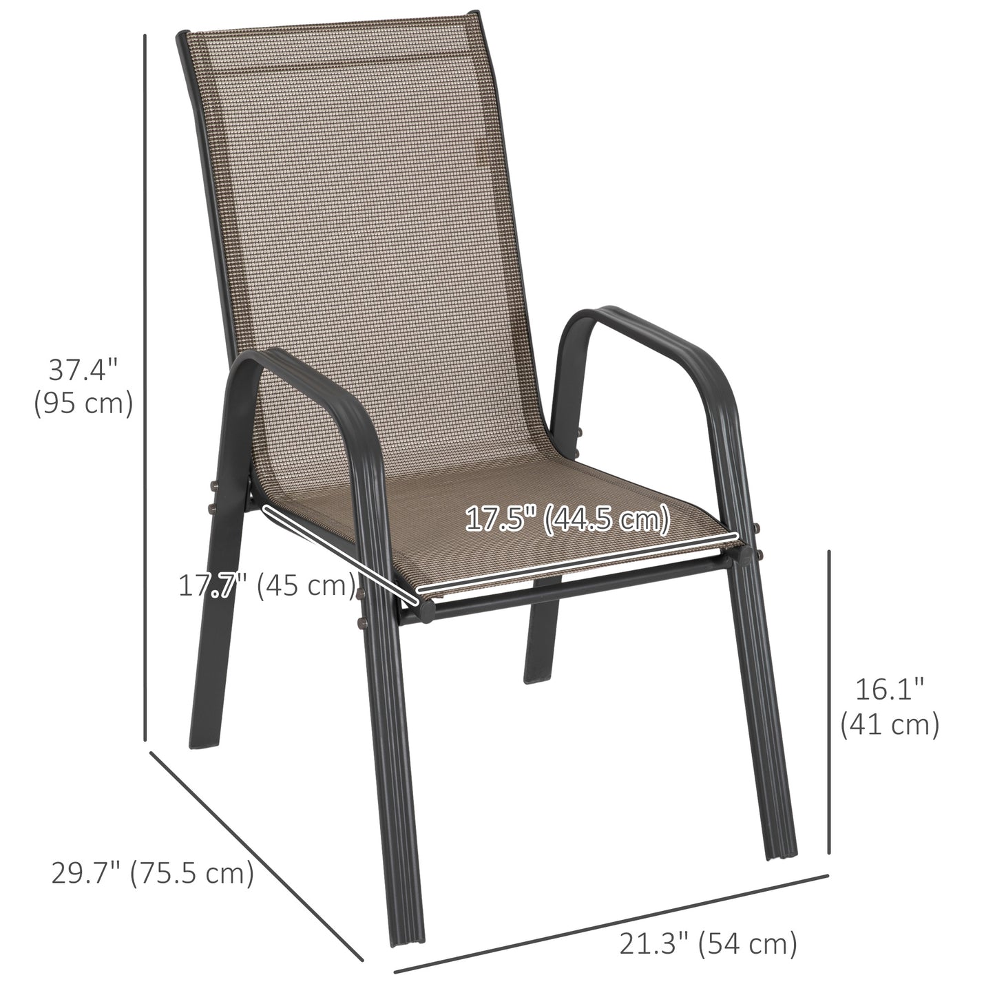 Set of Four Stackable Mesh Seat Chairs (4)