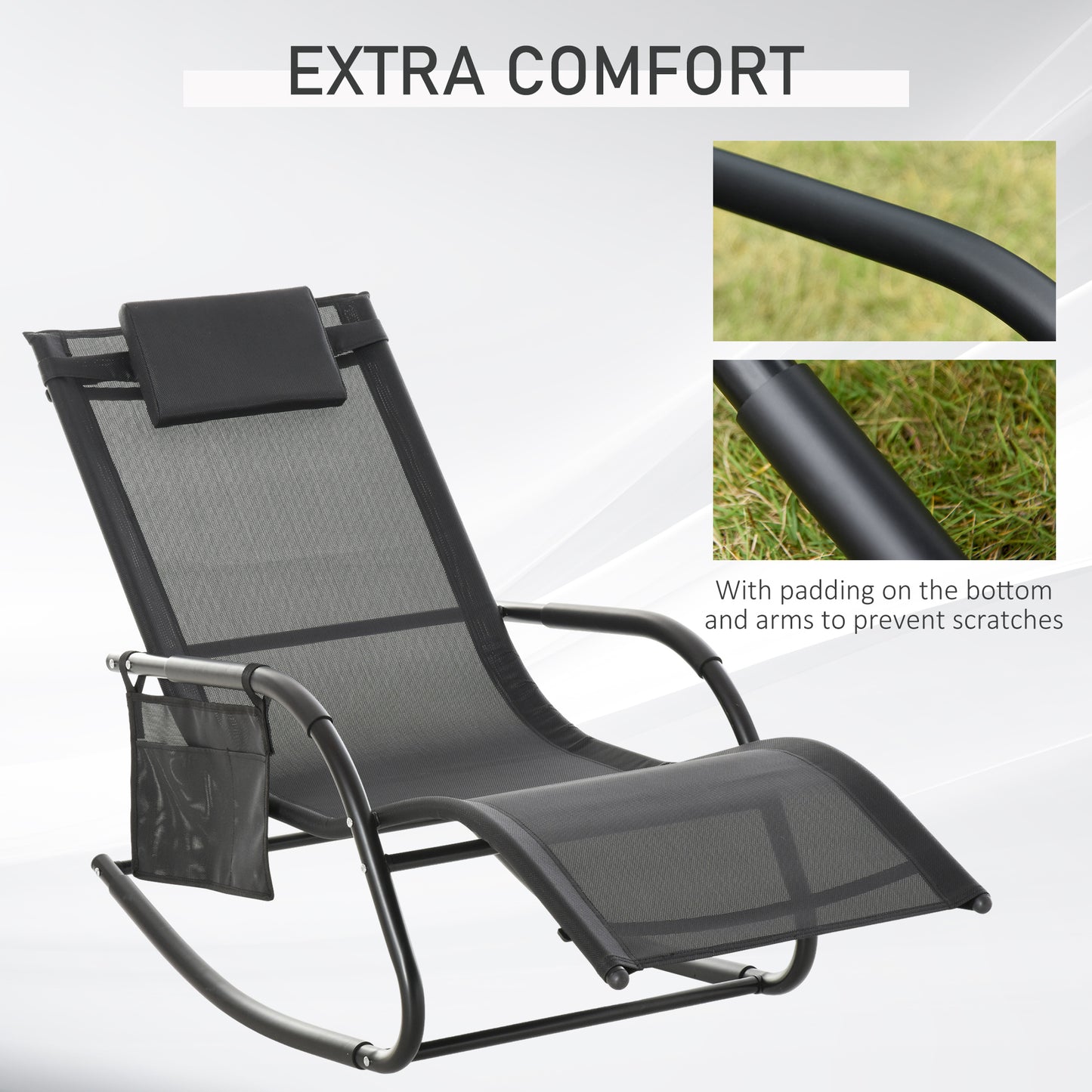 2PCs Outdoor Garden Rocking Chair