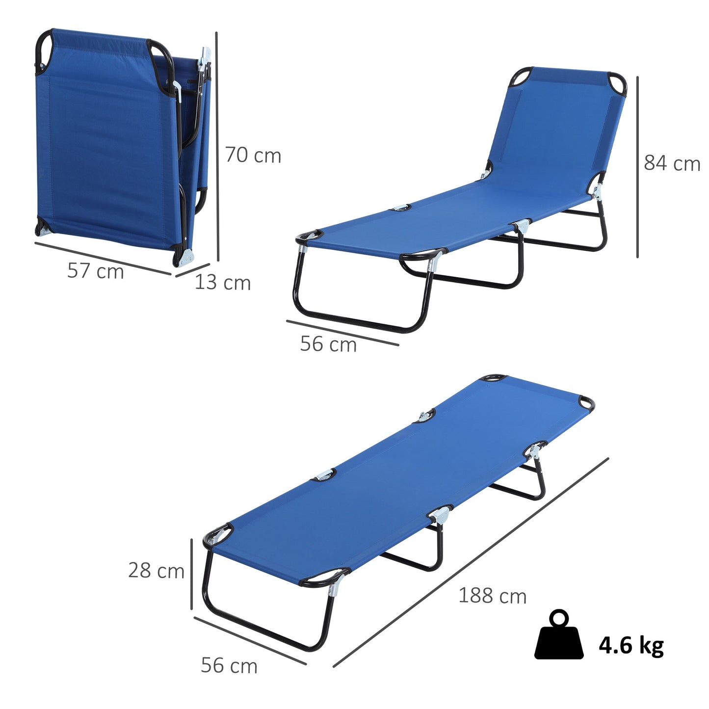 Foldable Sun Lounger with 5-Position Adjustable Backrest (1)