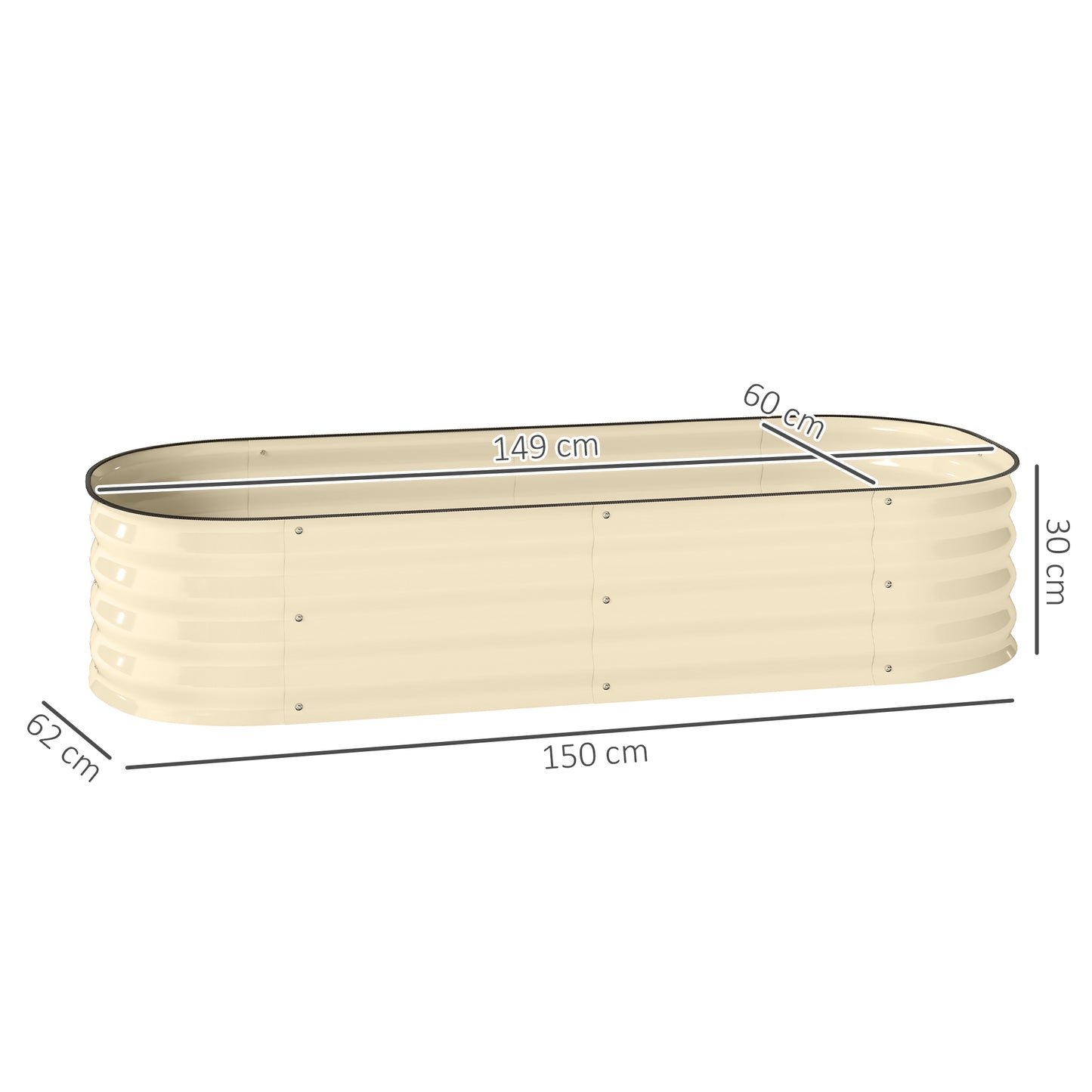Galvanised Raised Garden Bed, Metal Planter Box with Safety Edging (3)