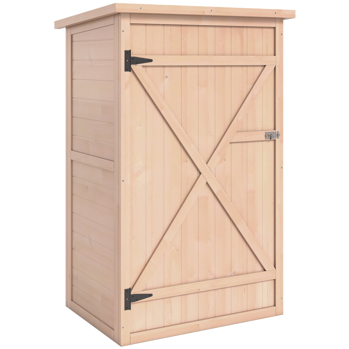 Wooden Small Shed, Garden Storage Shed with Shelves and Bolt Latch