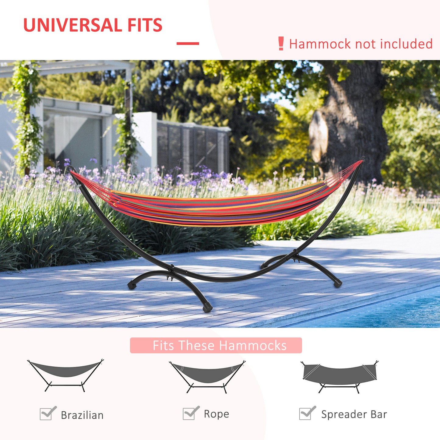 3(m) Universal Hammock Stand Metal Frame Garden Camping Picnic