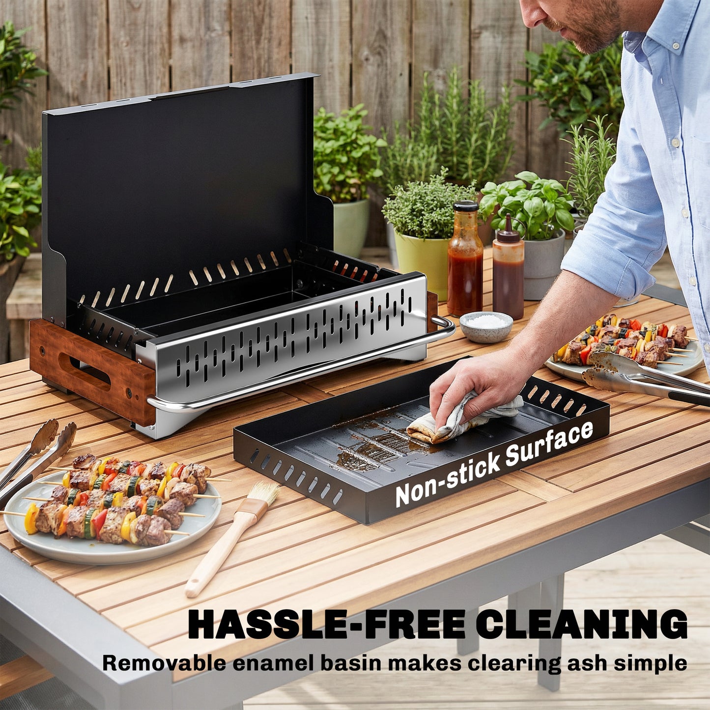 Portable BBQ Grill, Folding Charcoal Barbecue Grill