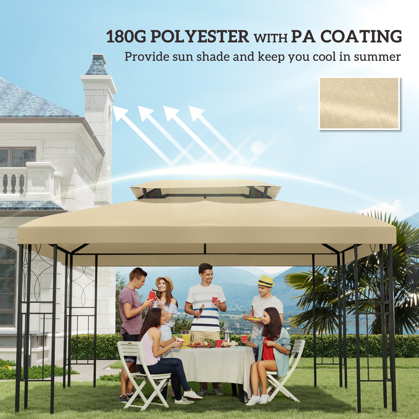 Gazebo Roof Replacement, for 3 x 4m Frames