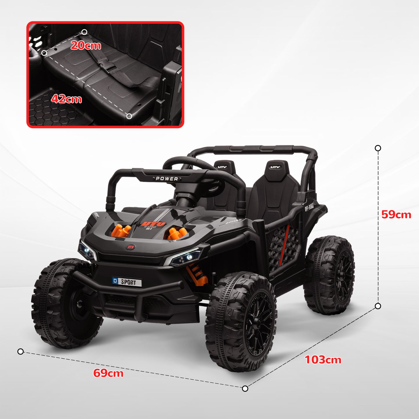 12V Battery Powered Ride on Truck w/ Remote, Four Suspension Wheels