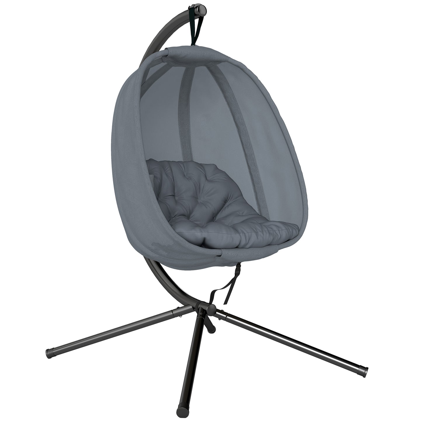 Hanging Egg Chair, Folding Texteline Swing Hammock with Side Pocket