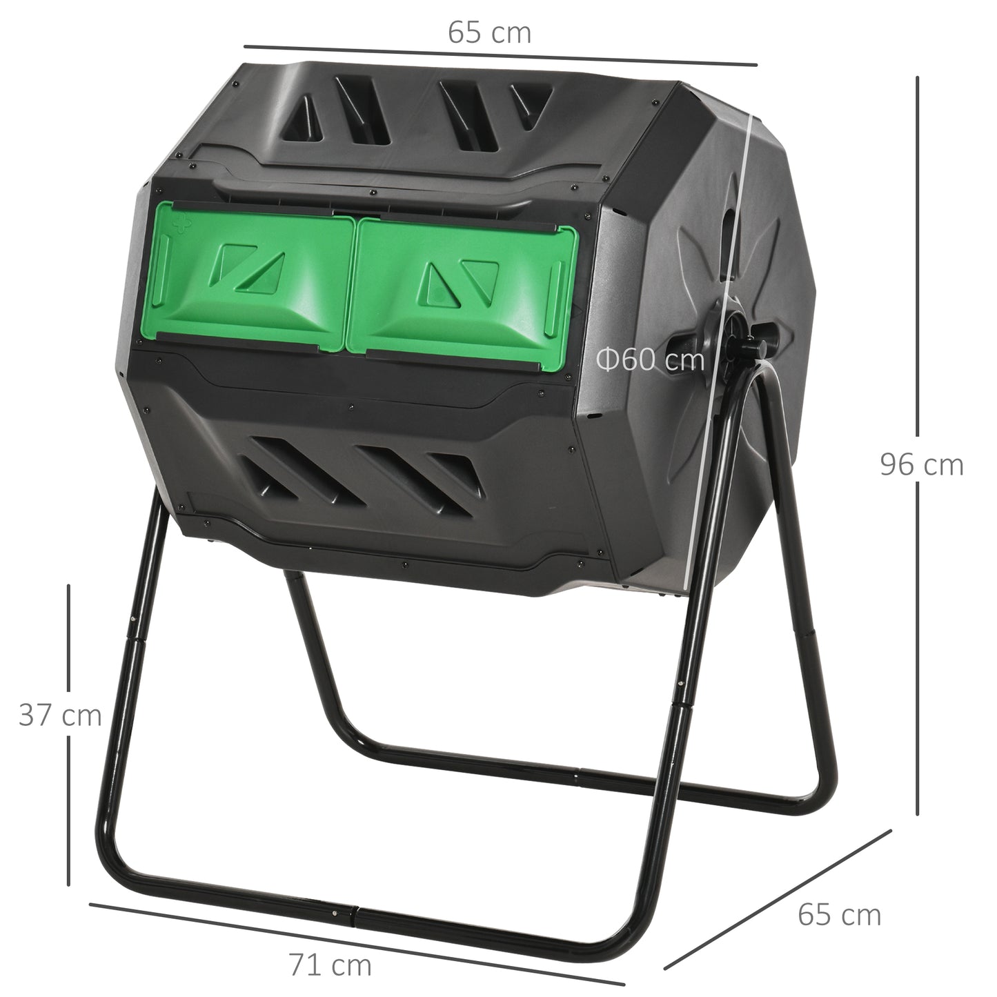 160L 360° Rotating Dual Chamber Composter