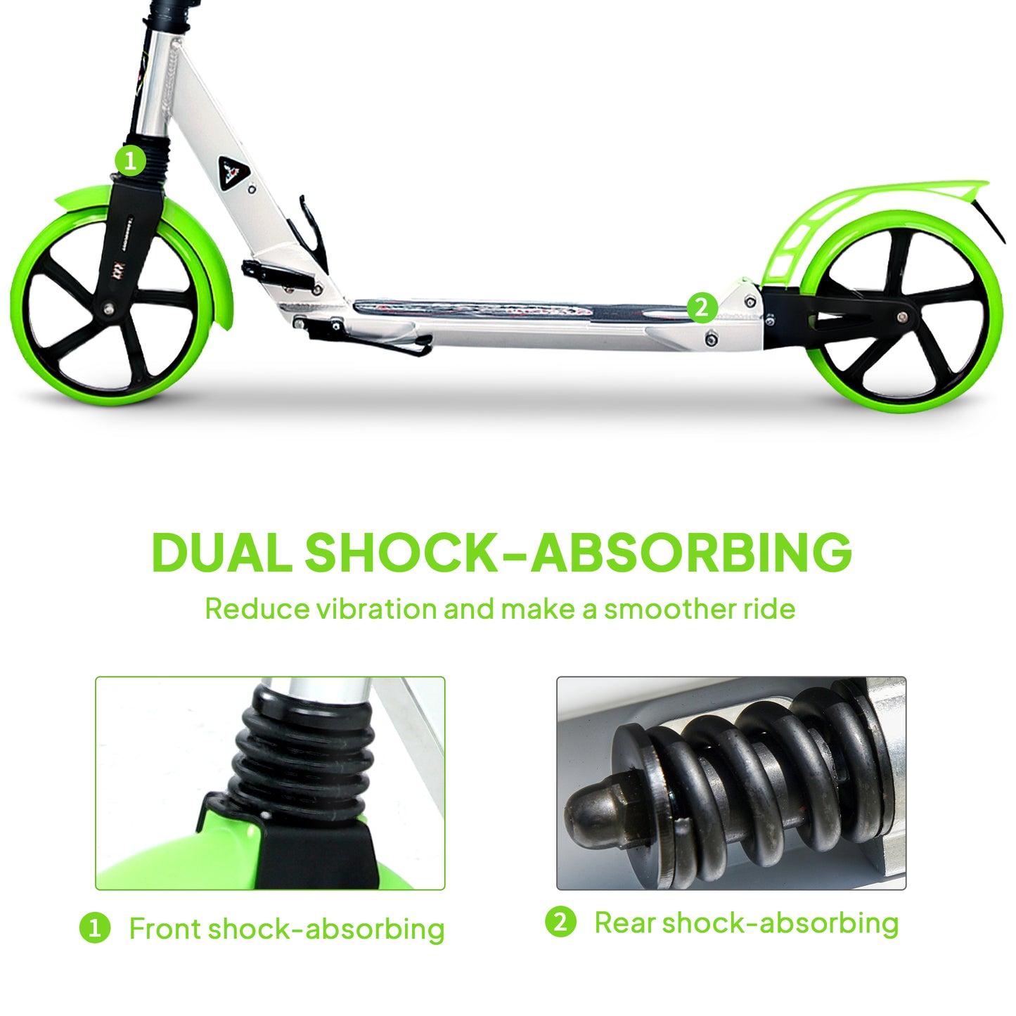 Folding Kick Scooter, Adjustable Ride On Scooter