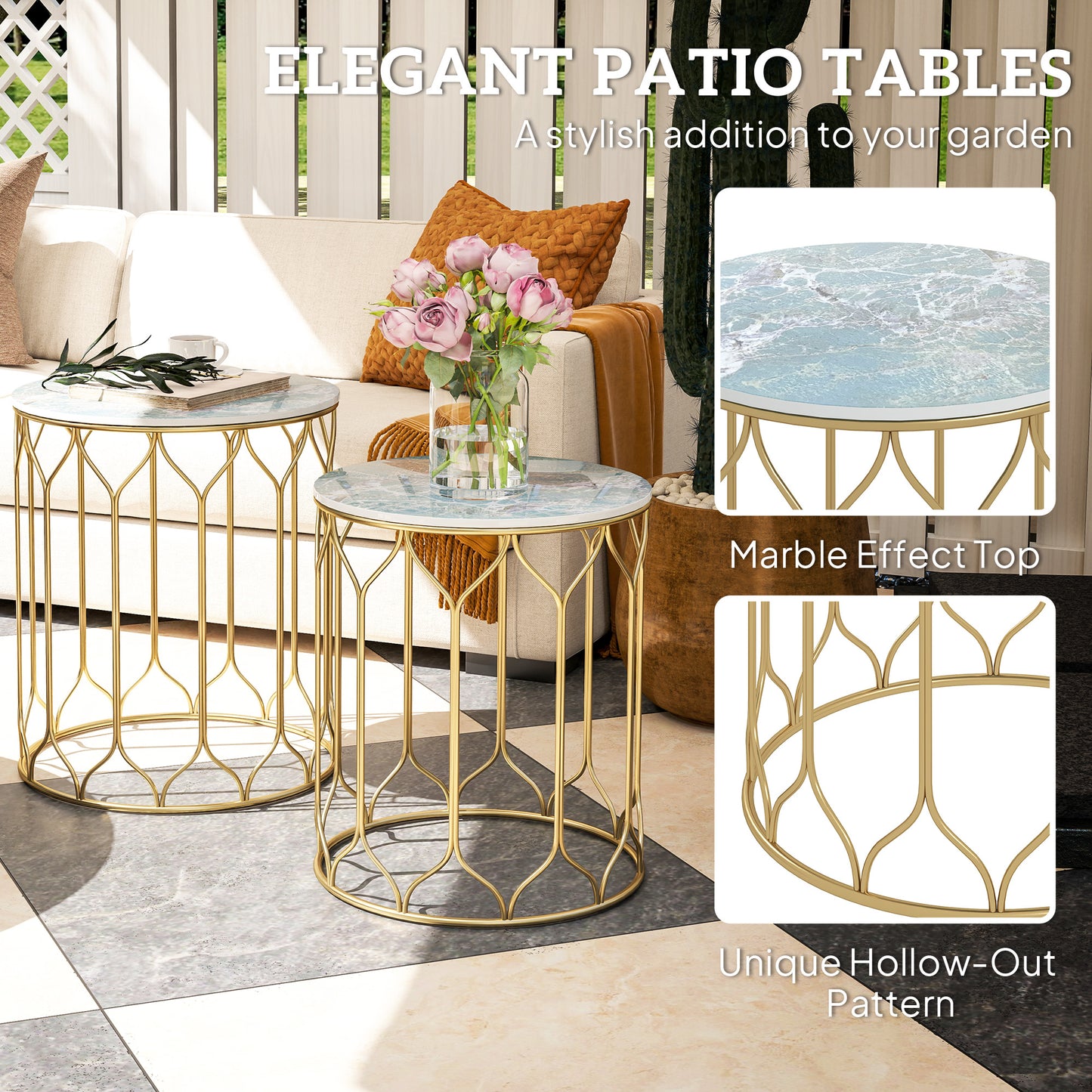 Round Coffee Table Set of 2