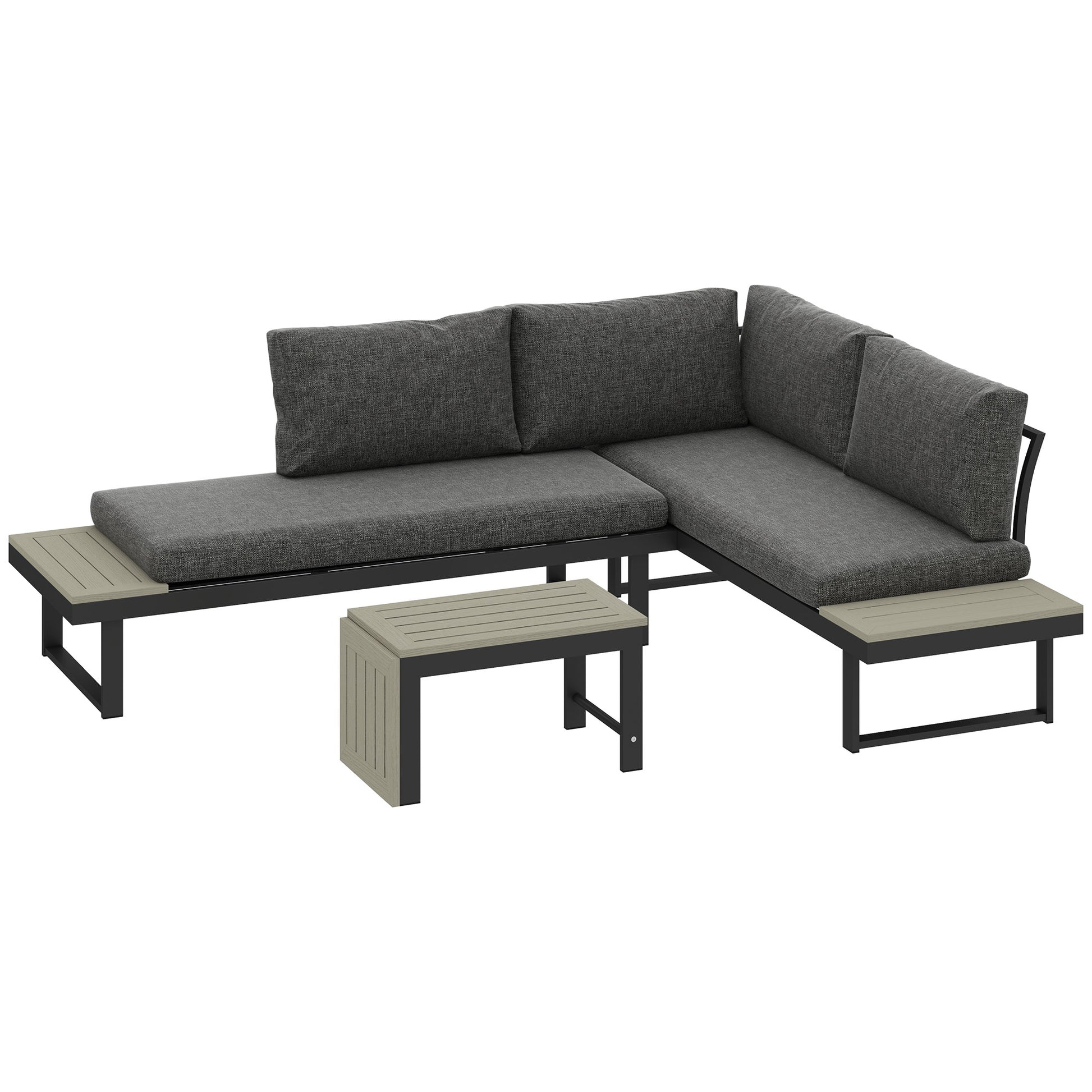 4 Seater L Shaped Aluminium Sectional Garden Furniture Set