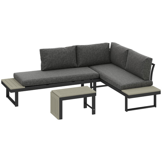 4 Seater L Shaped Aluminium Sectional Garden Furniture Set