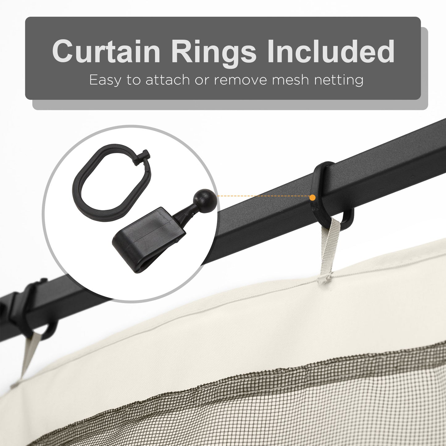 302 x 207cm Universal Replacement Mesh Sidewall Netting for Gazebos