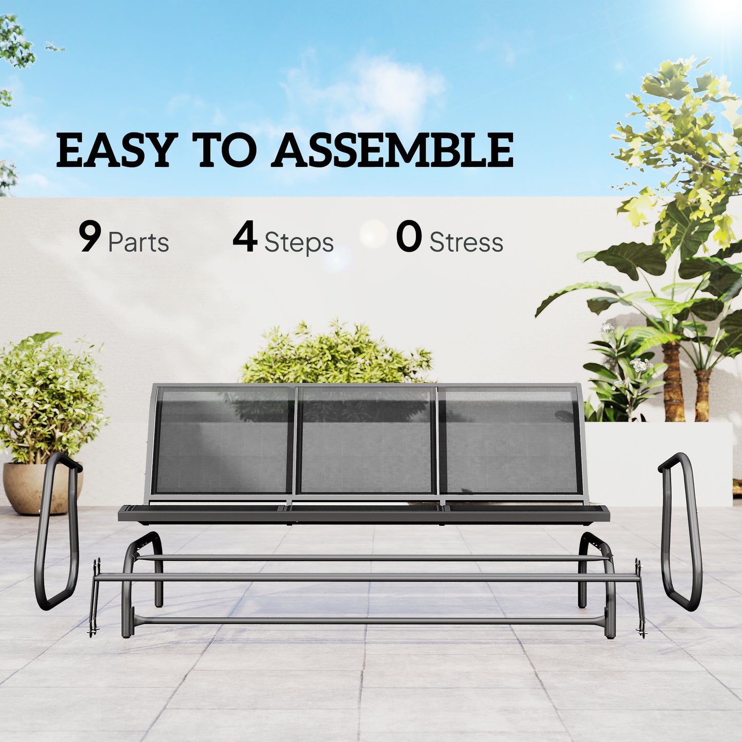 3-Seat Glider Rocking Chair
