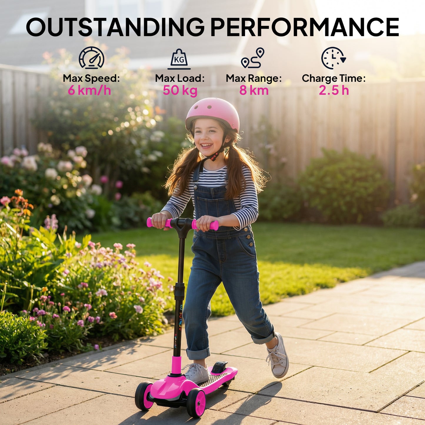 Three-Wheel Foldable Electric Scooter for Kids Aged 6-10 Years