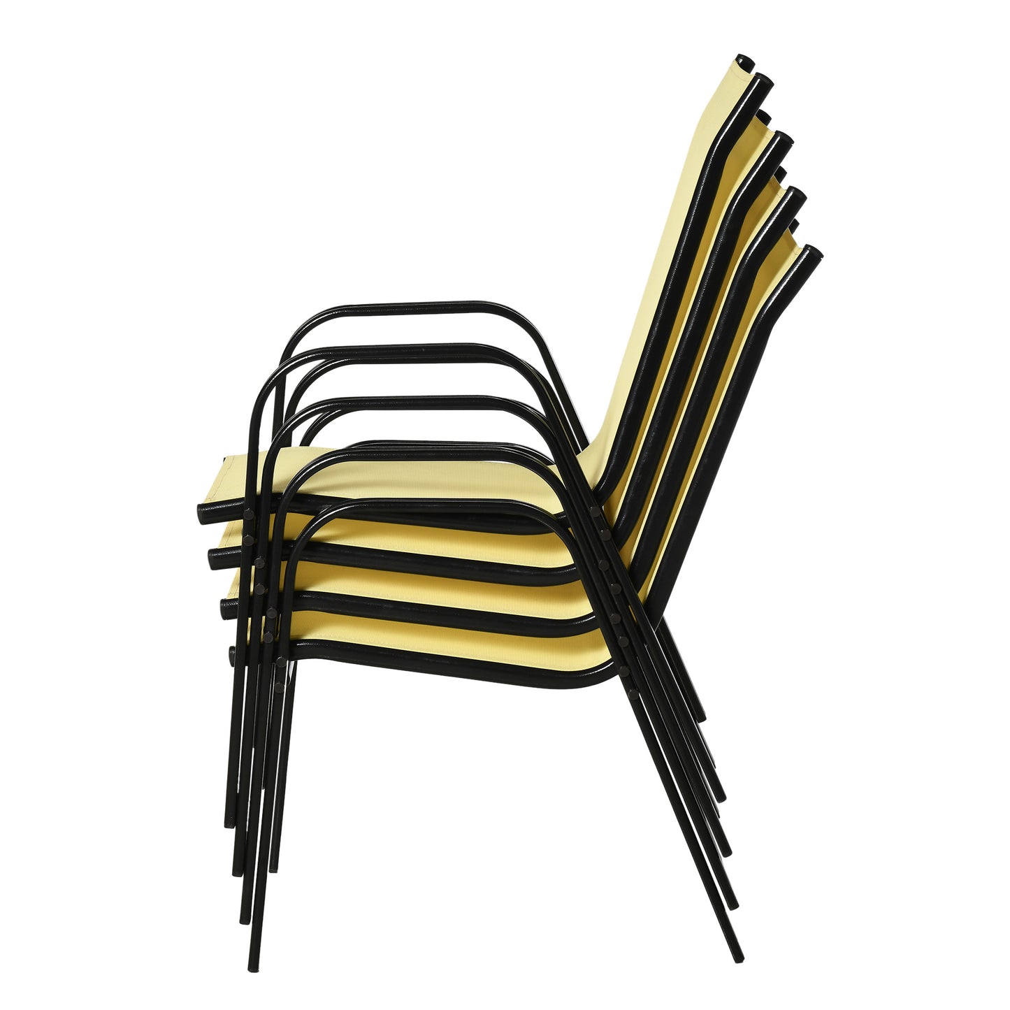Set of Four Stackable Mesh Seat Chairs