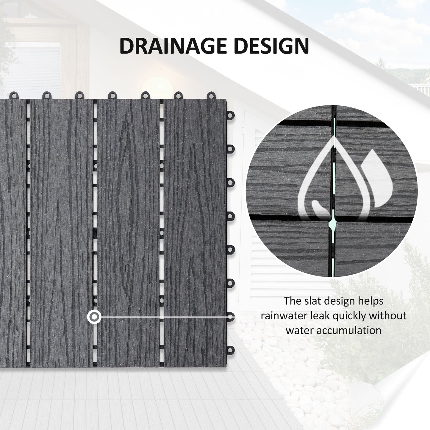 WPC Interlocking Decking Tiles