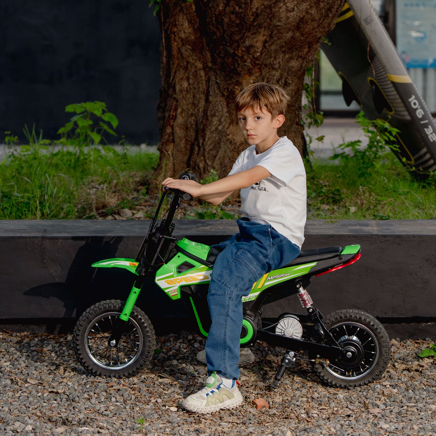 Kids Electric Motorbike, 24V Ride On Motorcycle with 3 Speeds