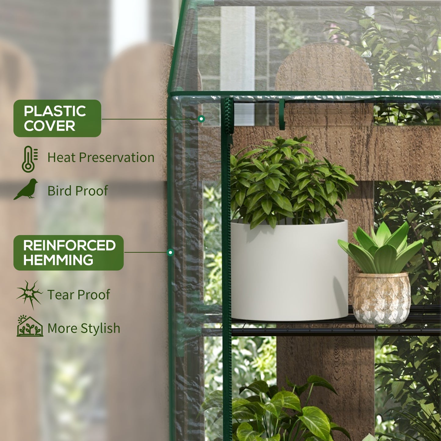 46 x 143cm Three-Shelf Mini Greenhouse