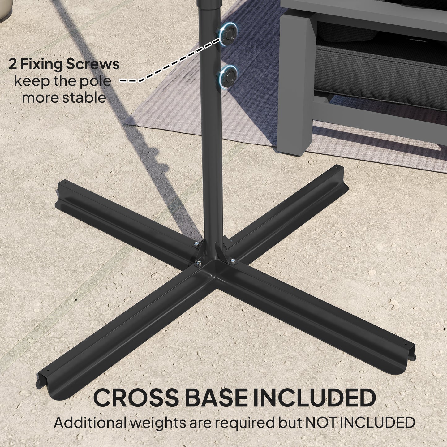 2.5m Rotating Cantilever Parasol