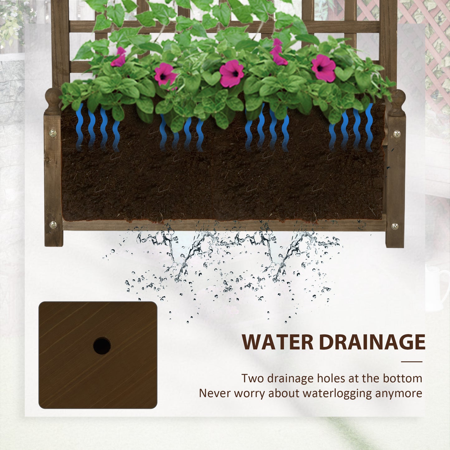 Garden Planters with Trellis for Climbing Vines (2)