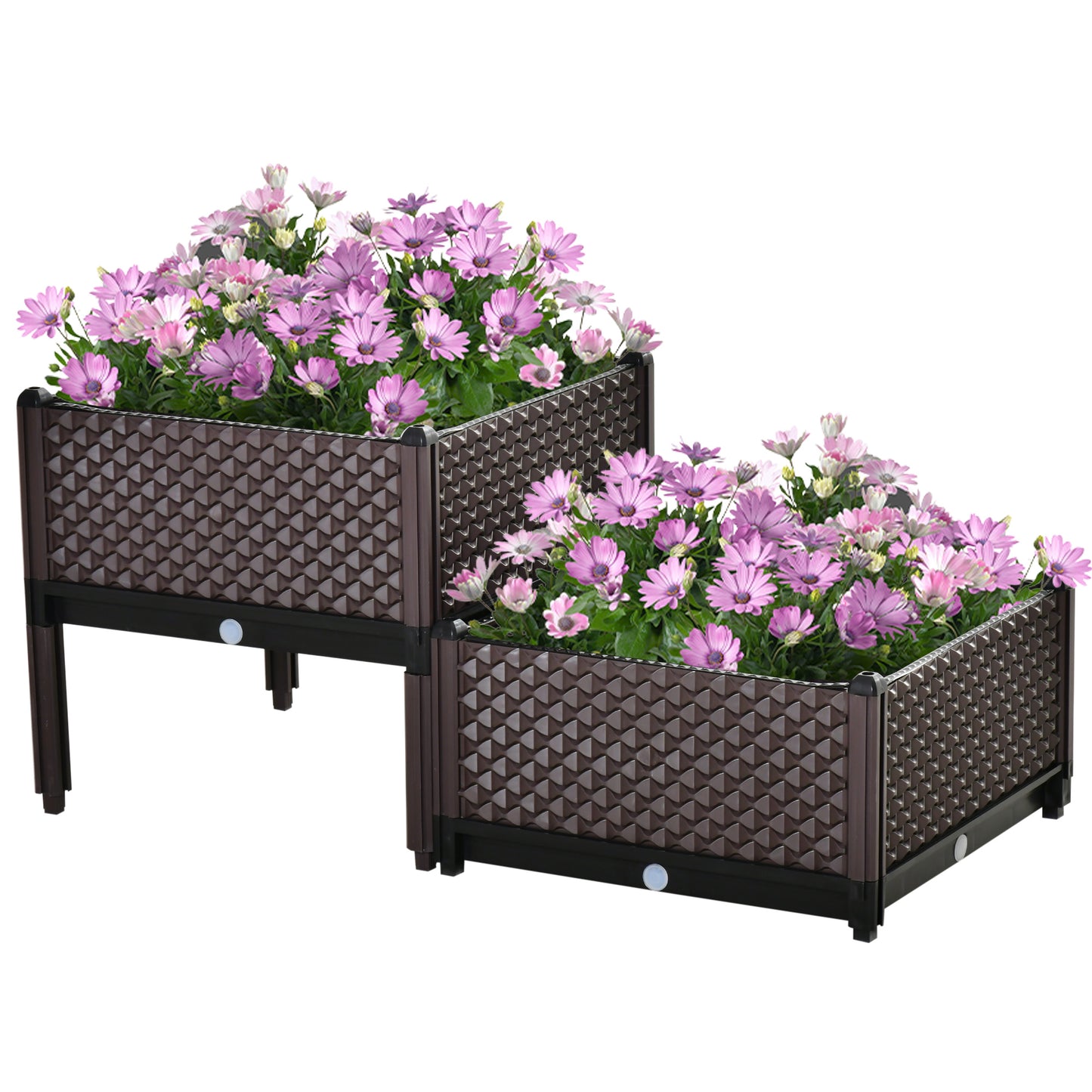 50cm x 50cm x 46.5cm Set of 2 41L Plastic Raised Garden Bed