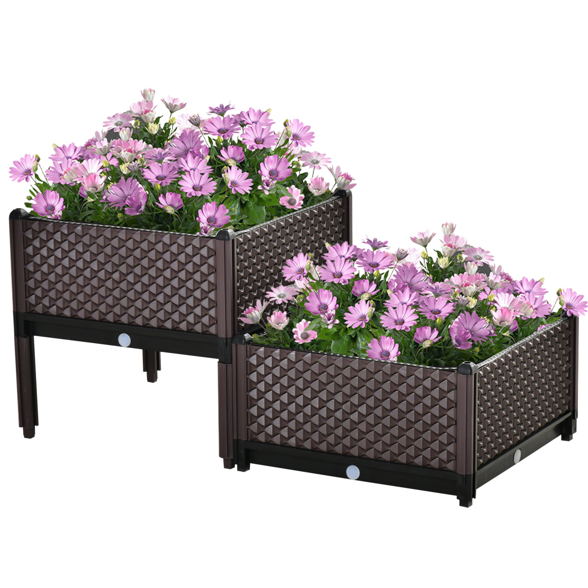 50cm x 50cm x 46.5cm Set of 2 41L Plastic Raised Garden Bed