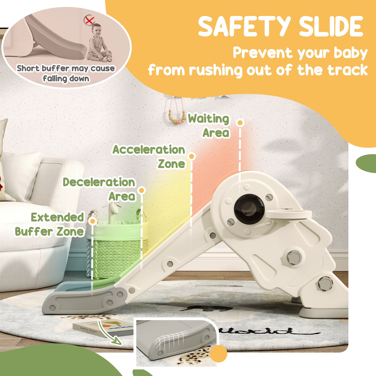 3-in-1 Kids Slide with Basketball Hoop, Climber