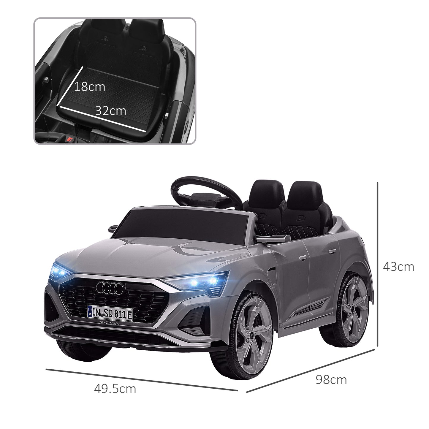 Audi Q8 e-tron Sportback Licensed 12V Ride on Car w/ Remote (1)