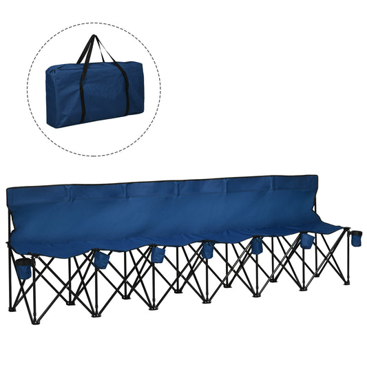 6 Seater Folding Camping Chair with Cup Holder & Carry Bag
