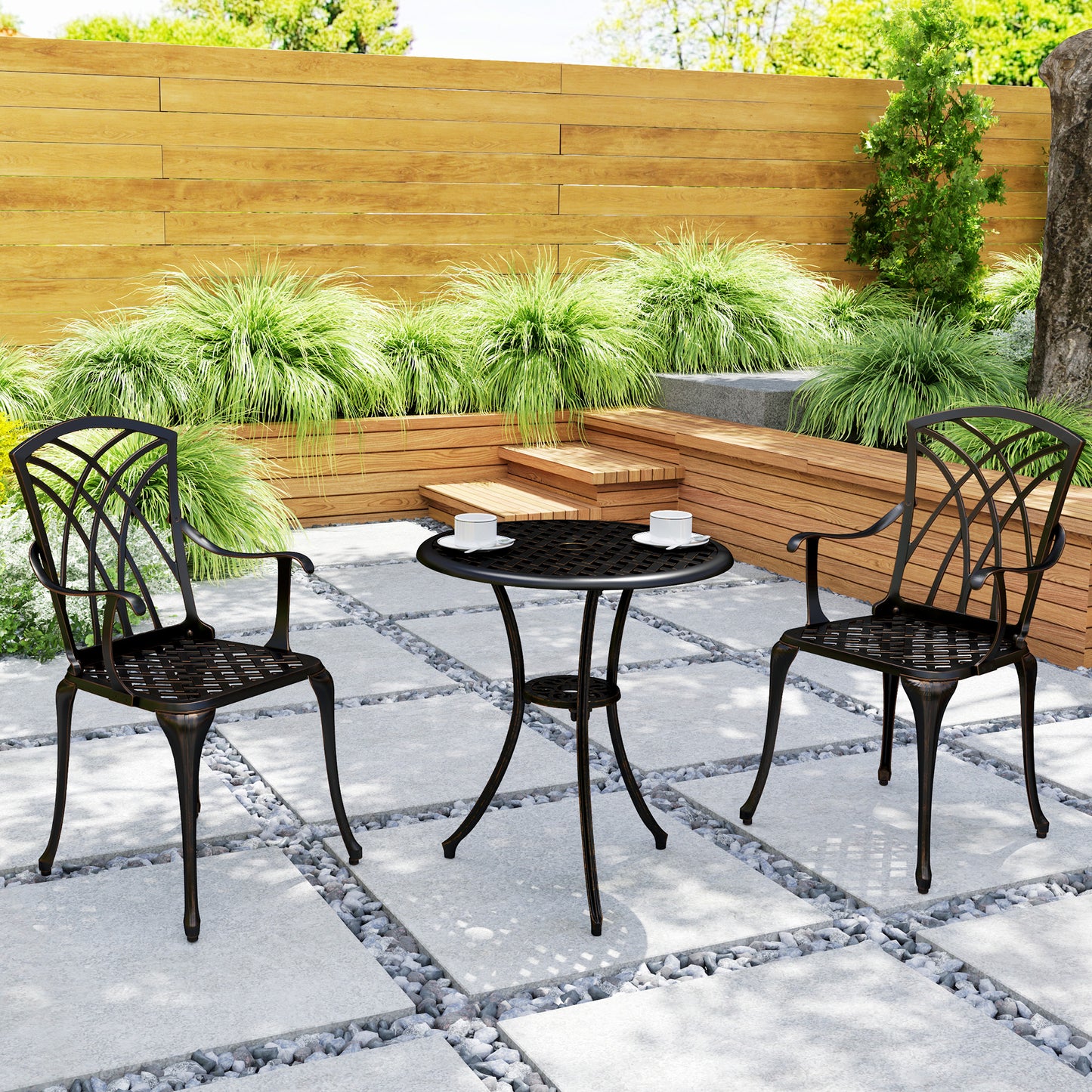 3 Pieces Garden Dining Set for 2